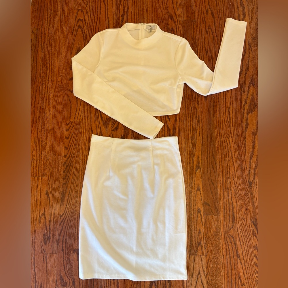 Crop Top & Mini Skirt Combo White